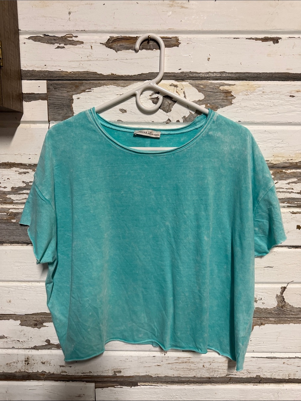 Zenana Outfitters Relaxed Short-Sleeve Tee in Aqua